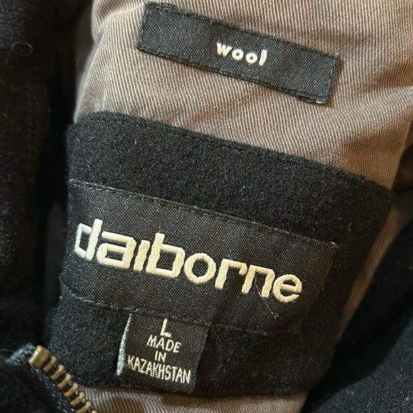 Liz Claiborne Men’s Wool Hidden Zipper Button Front Coat Size L Pockets - Picture 4 of 7